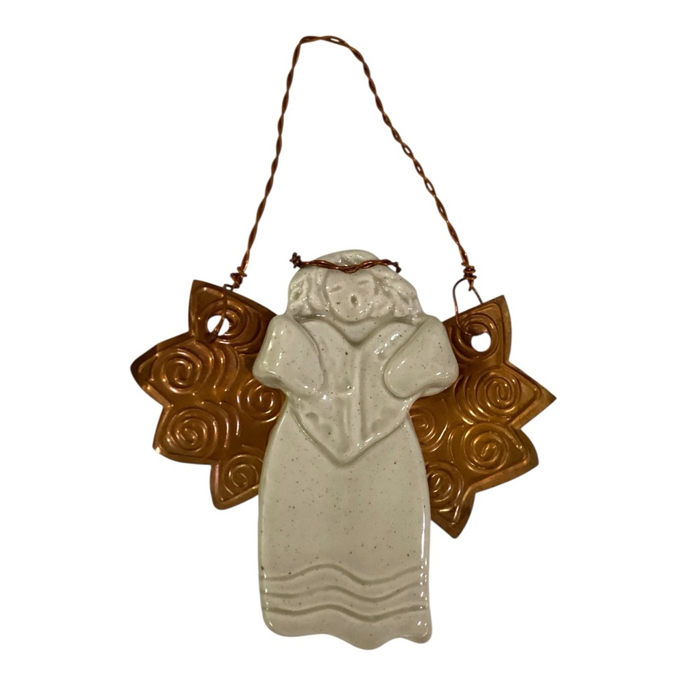 Vintage Angel Ornament – 2002 by Carol Jones AAT Copper & Ceramic